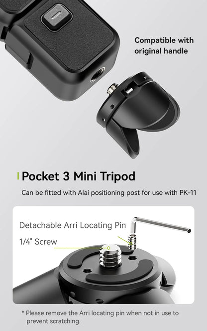 Ulanzi PK-08|PK-11 Pocket 3 Mini Tripod Kit Built for DJI Osmo Pocket 3 for Travel Vlog Video Recording