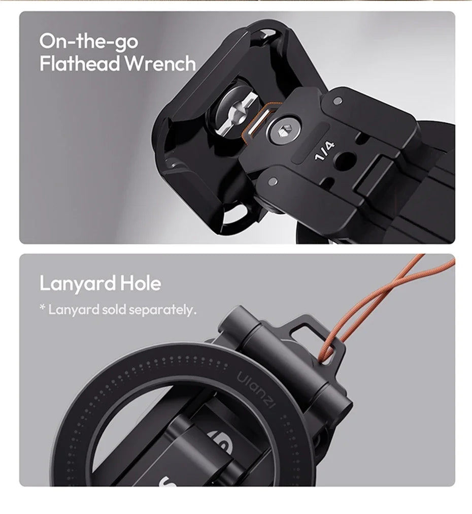 Original Ulanzi SK29 Foldable Magnetic Phone Stand Phone Clamp Selfie Stick Desktop Tripod 360° Rotation for Vlog Livestreaming