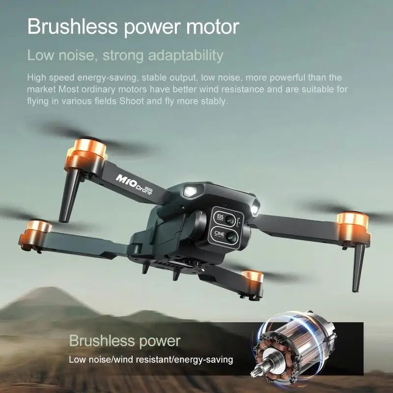 M10 Drone 8K HD Camera Brushless Motor For Aerial Photography Remote Control UAV For Beginners Professionals Hobby Gifts Adults