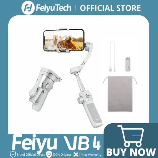 FeiyuTech VB4 Smartphone Stabilizer Face Tracking Fill light 3-Axis Phone Gimbal Built-in Selfie Stick Portable iPhone17