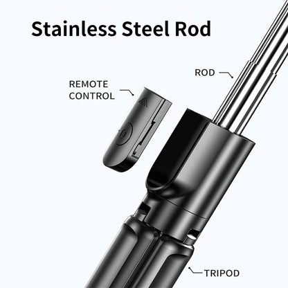 Portable Wireless Selfie Stick Extendable Tripod Stand With Bluetooth Remote for iPhone Android Vlog Live Streaming Bracket