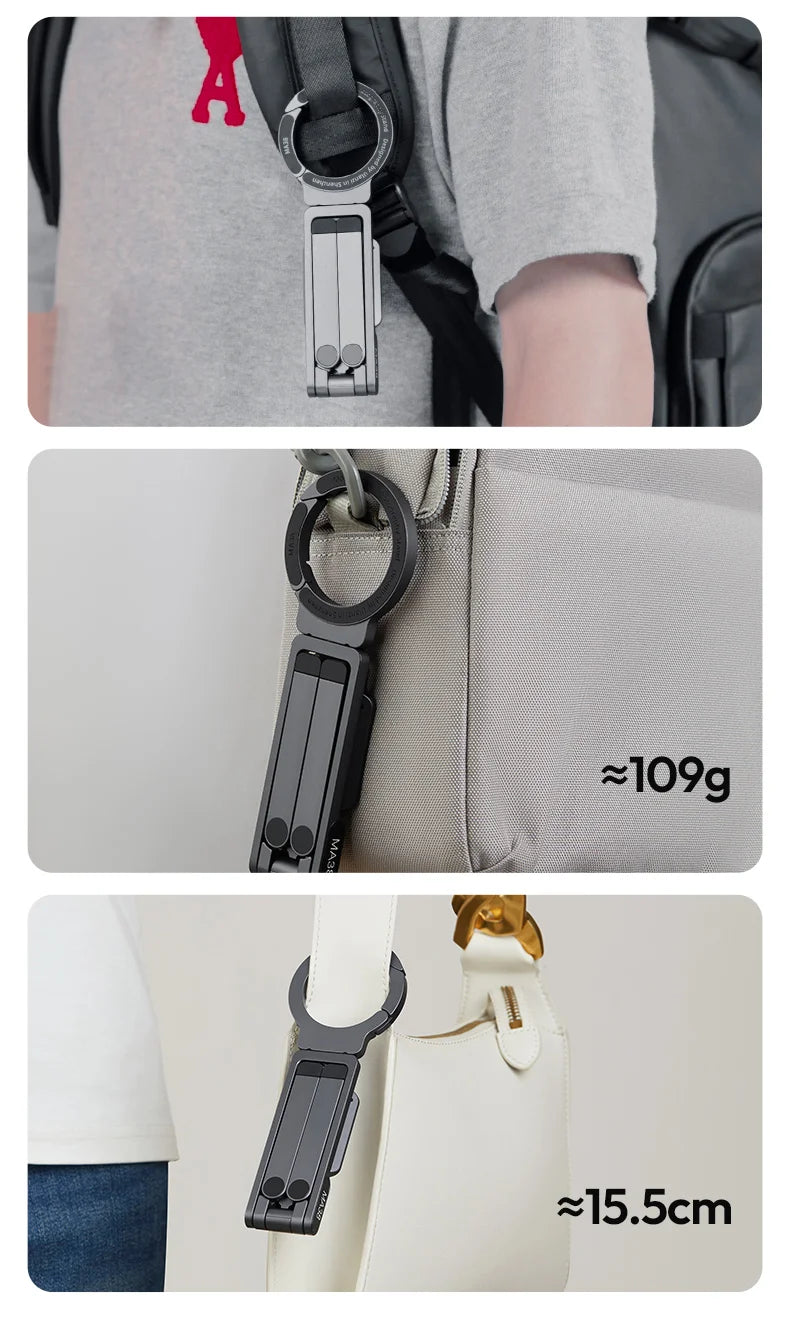 Ulanzi MA38 MagLock Phone Stand Magnetic Phone Stand for iPhone 16 15 14 13 with Hidden Hook for Slopes Walls