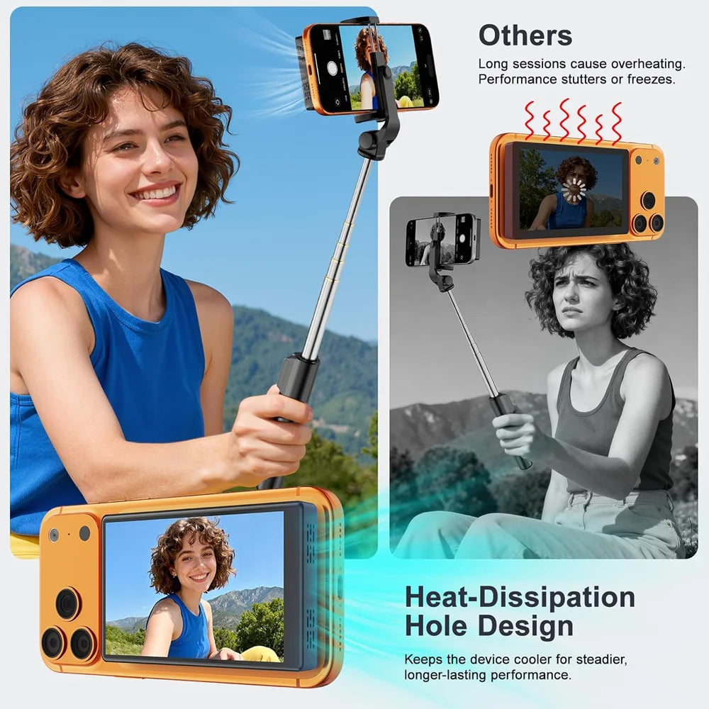 Magnetic Phone Projector Screen Android iPhone Rear Camera Selfie for Vlog Live Stream Video Recording Smart Monitor Accessory