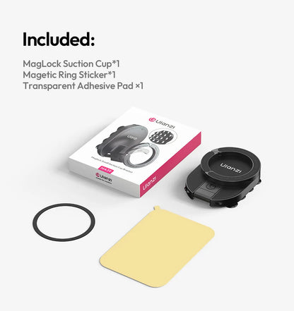 Ulanzi MA39 MagLock Suction Cup Phone Mount Desktop Stand for iPhone 17 16 15 14 with Suction Bottom for Wall Glass