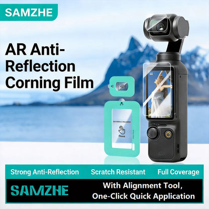 SAMZHE For DJI OSMO Pocket 4/3 Tempered Glass Film Corning film Screen Protector HD Lens Camera Film for DJI Pocket 3 Pocket 4