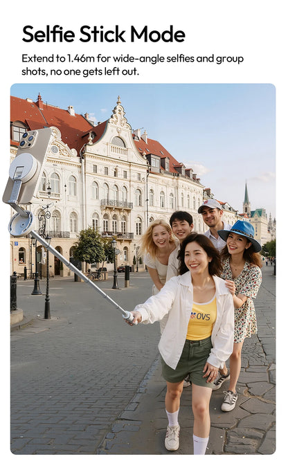 Ulanzi MT-85 Automatic Phone Tripod Magsafe Selfie Stick for iPhone 17 16 15 Pop Open Tripod Floor Stand for Outdoor Travel Vlog