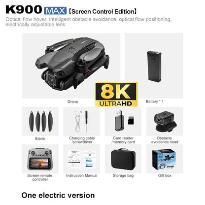 2026 K900 MAX GPS Drone Professional 8K Camera Aerial FPV Brush Avoiding Obstacle with Large Screen Remote Control Folding Drone