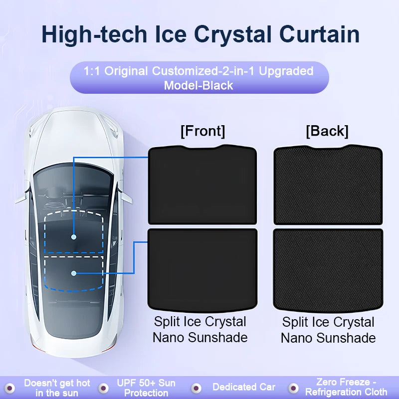 For Xiaomi SU7 MS11 2023 2024 2025 New Upgrade Ice Crystal Sunroof Sunshades Front Roof Tool Glass Pads Skyline Auto Accessories