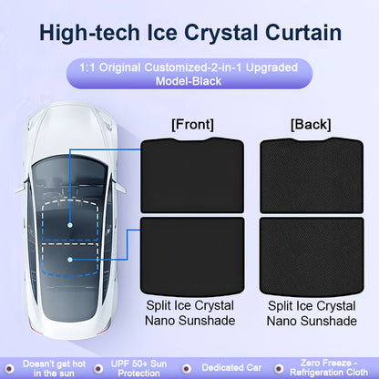 For Xiaomi SU7 MS11 2023 2024 2025 New Upgrade Ice Crystal Sunroof Sunshades Front Roof Tool Glass Pads Skyline Auto Accessories