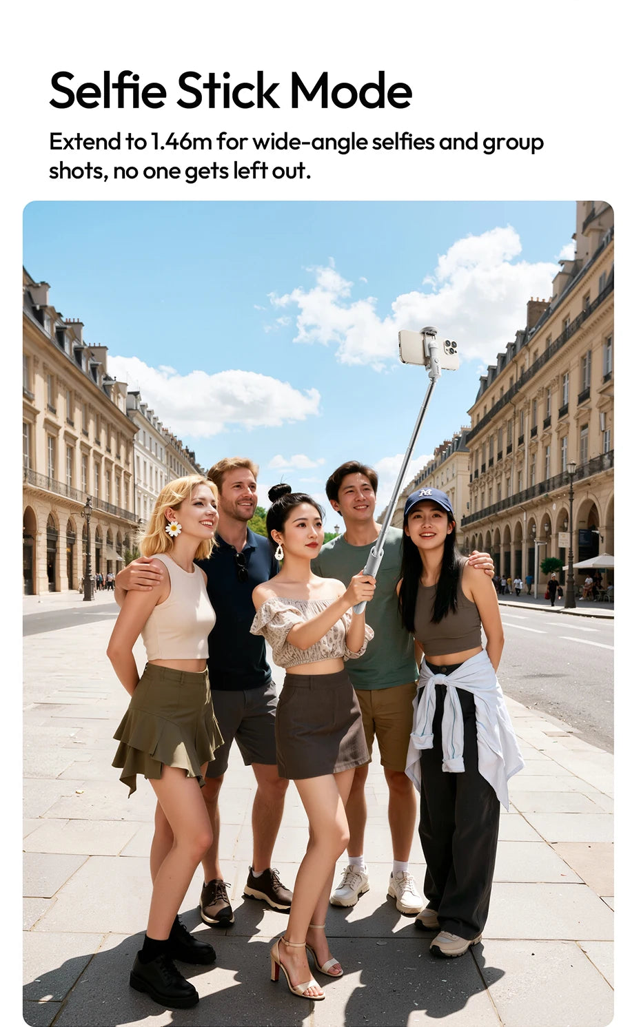 Original Ulanzi MT86 Auto Opening Selfie Stick Tripod With Cold Shoe Mount And 1.46m Extension For Vlog Live Streaming