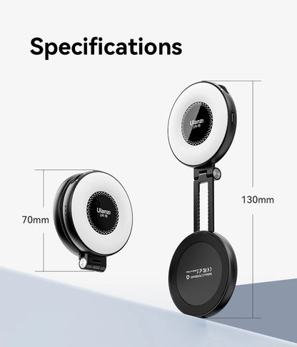 Ulanzi LM19 MagSafe Light CRI 95+ for Vlog Livestream Photograph Bi-Color Flip Fill Light Suitable for Magnetic Mobile Phones