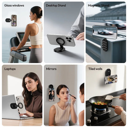 Ulanzi MA39 MagLock Suction Cup Phone Suction Mount Magnetic Stand Desktop Stand for Smartphone Glass Windows Mirrors Laptops