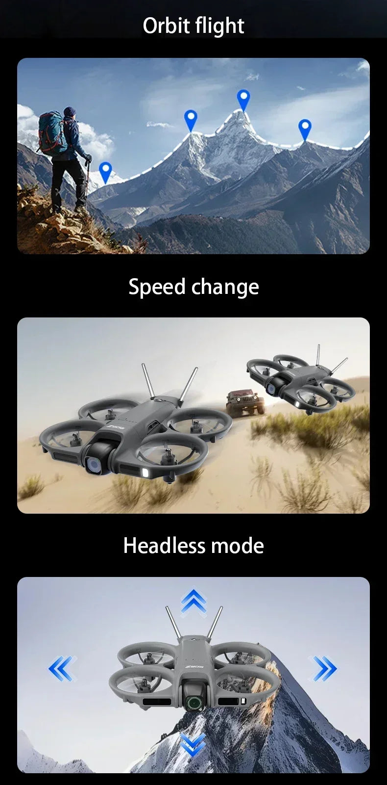 Xiaomi Z906 Drone 8K Aerial HD Intelligent Avoiding Obstacle with Larger Screen Remote Control Folding Brushless Power GPS Drone