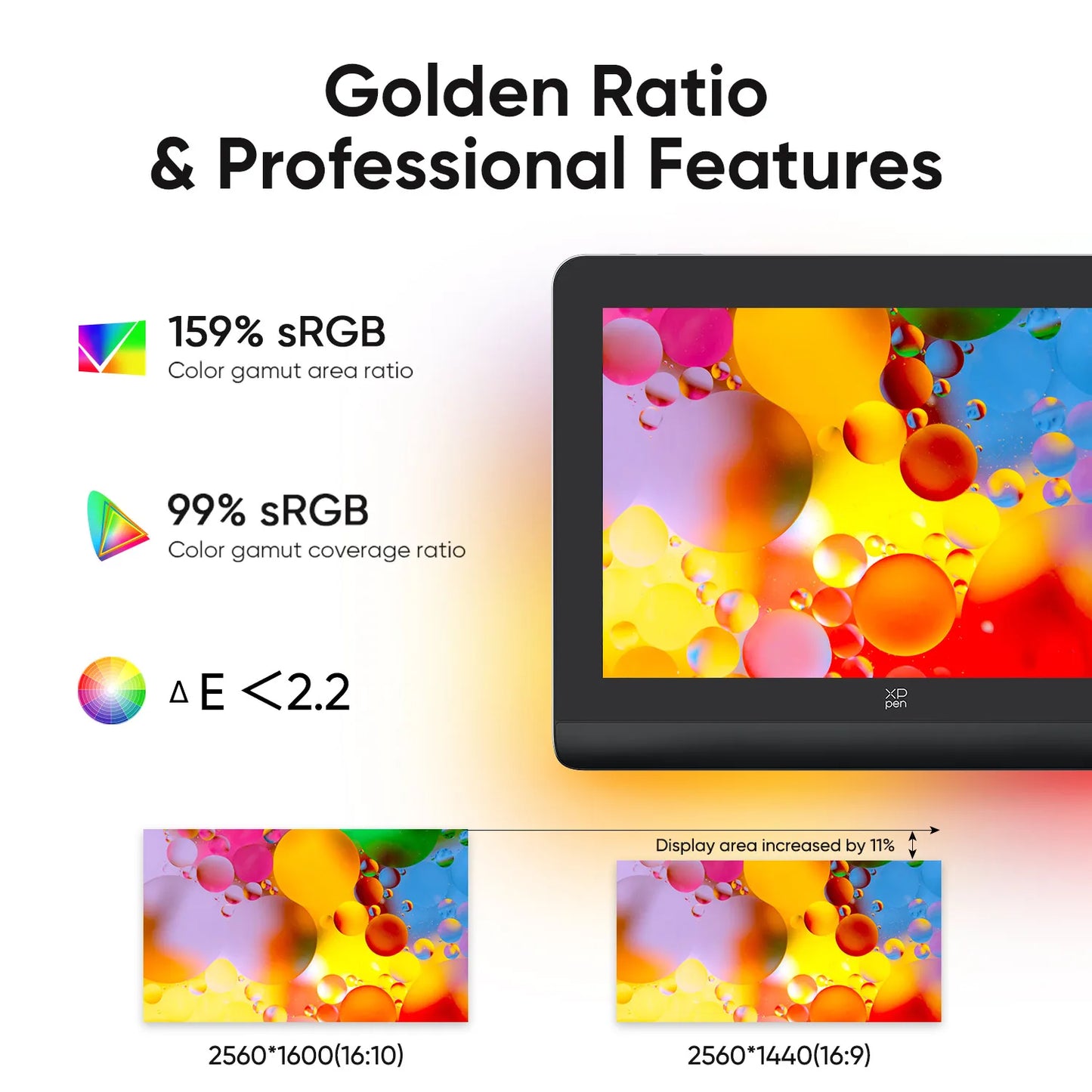 XPPen Artist Pro 16 (Gen 2) Graphics Tablet Monitor 16-inch Drawing Display 16K Pressure Levels 2.5K Resolution Windows Android