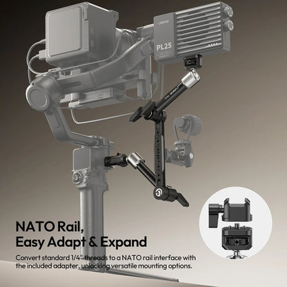 Ulanzi TA10 3-Section Articulating Arm Magic Arm for Camera Fill Light Microphone Live Monitor Magic Arm