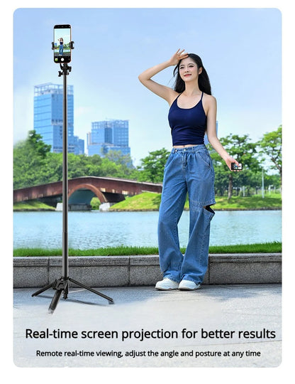 Smartphone Rear Selfie Screen with Selfie Stick Tripod suit.Selfie Pole Real-time Projection,for Vlog/Travel/Selfie/Group Photos