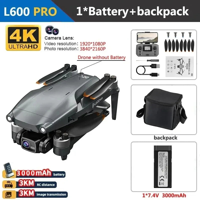 L600 PRO/L600 PRO MAX GPS Drone 4K Professional HD Camera 3-Axis Gimbal 5G FPV Brushless Optional Avoiding Obstacle Quadcopter
