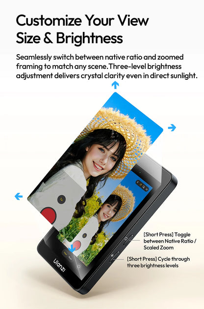Ulanzi VM1 Vlog Selfie Monitor Screen for iPhone 17 16 15 Selfie Monitor Screen with Magnetic Ring Livestreaming Vlog Shots