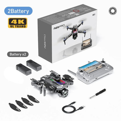 A29 Smart FPV Drone 5.6" Screen Battery Display 90° Adjustable Lens Optical Flow Hover Headless Mode 360 Stunt Flight Hobby Gift