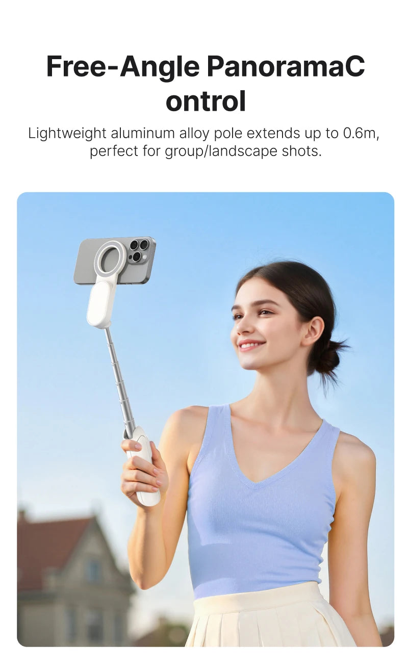 Telesin Magnetic Selfie Stick and Mini Tripod Portable Foldable Pole Extend To 60cm for Smartphone Macro Photography