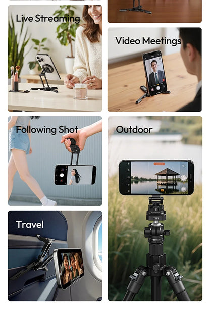 Original Ulanzi SK29 Foldable Magnetic Phone Stand Phone Clamp Selfie Stick Desktop Tripod 360° Rotation for Vlog Livestreaming