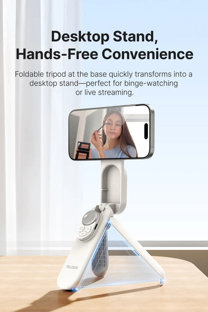 Telesin Magnetic Selfie Stick and Mini Tripod Portable Foldable Pole Extend To 60cm for Smartphone Macro Photography