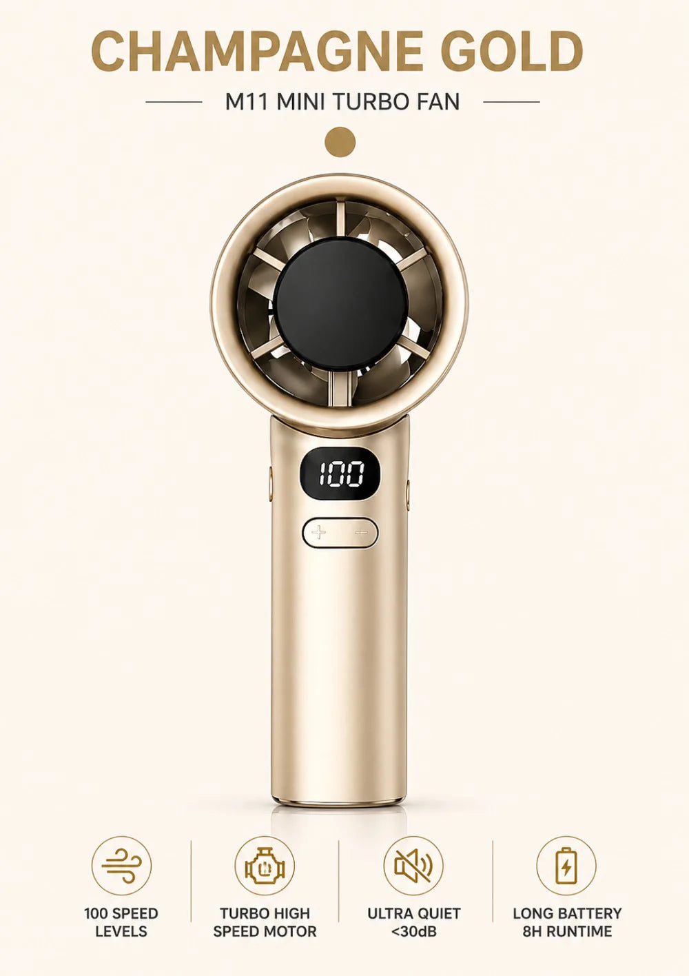 Xiaomi 100 Speed Adjustment Fan For Men Women Portable Bladeless Desktop Fans Rechargeable Instant Cooling Mini Handheld