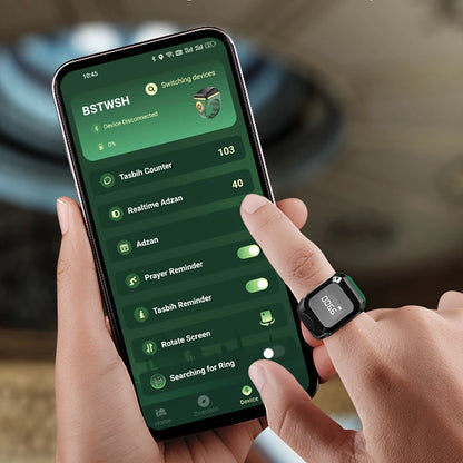 Portable Digital Display Counter Smart APP Ring Counter Bluetooth Counting Ring Time Reminder Wearable Tasbih Zikr Ring Misbah