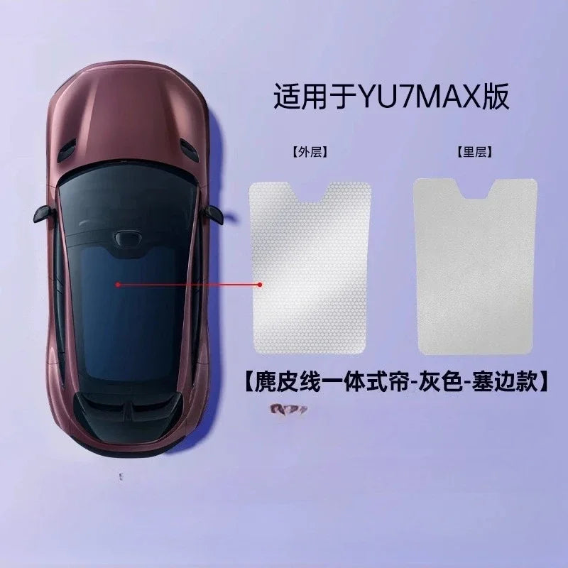 For Xiaomi YU7 SU7 2024 2025 Sunroof Sunshade Suede Anti-UV Heat Insulation Roof Glass Sun Shade Skylight Modification Accessory
