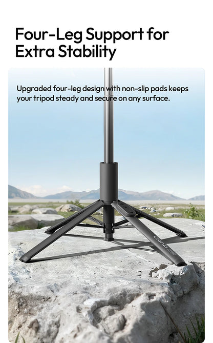 Original Ulanzi MT86 Auto Opening Selfie Stick Tripod With Cold Shoe Mount And 1.46m Extension For Vlog Live Streaming