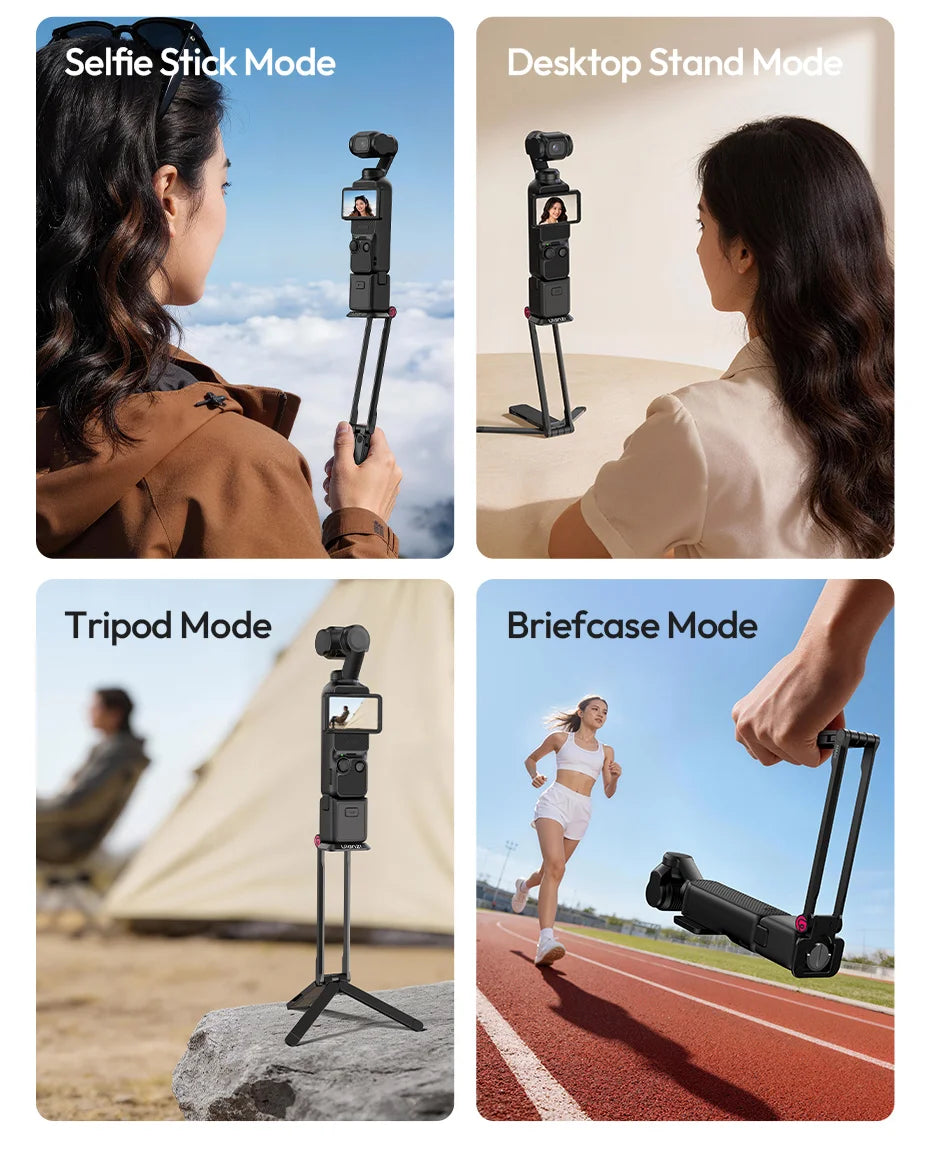 Ulanzi MA66 Magnetic Quick Release Tripod for DJI Pocket 3 Foldable Selfie Stick Handle Tripod with Hidden Hook for Travel