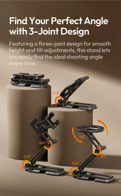 Original Ulanzi SK29 Foldable Magnetic Phone Stand Phone Clamp Selfie Stick Desktop Tripod 360° Rotation for Vlog Livestreaming