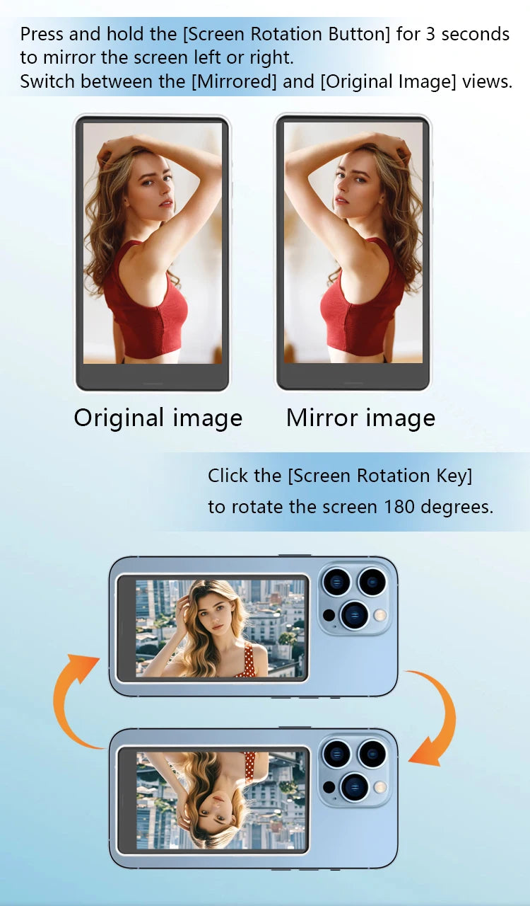 LINIM Magnetic Wireless Selfie Monitor Screen Phone Rear Camera for Vlog Live Stream Compatible for iPhone Android