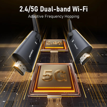 Lemorele 5G 200M Wireless HDMI Transmitter and Receiver Meeting Bluetooth Transmitter Audio for Laptop TV Projector Monitor Came