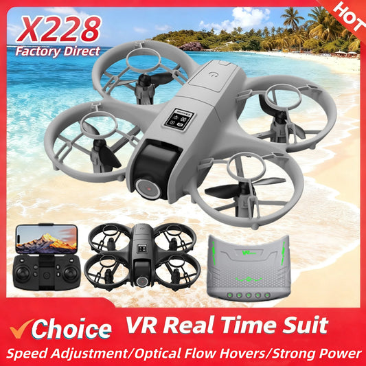 2026New X228 VR Drone 8K HD Optical Flow Hovers Headless Mode Helicopter 360° Flip Quadcopter Toys Mini Drone Fors Kid Toy Gifts