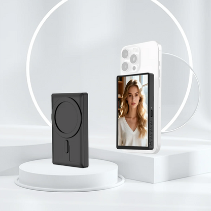 Vlog Screen Selfie Monitor, Magnetic Phone Holder Clip Mount, Using Phone Rear Camera for Selfie Vlog Live Stream