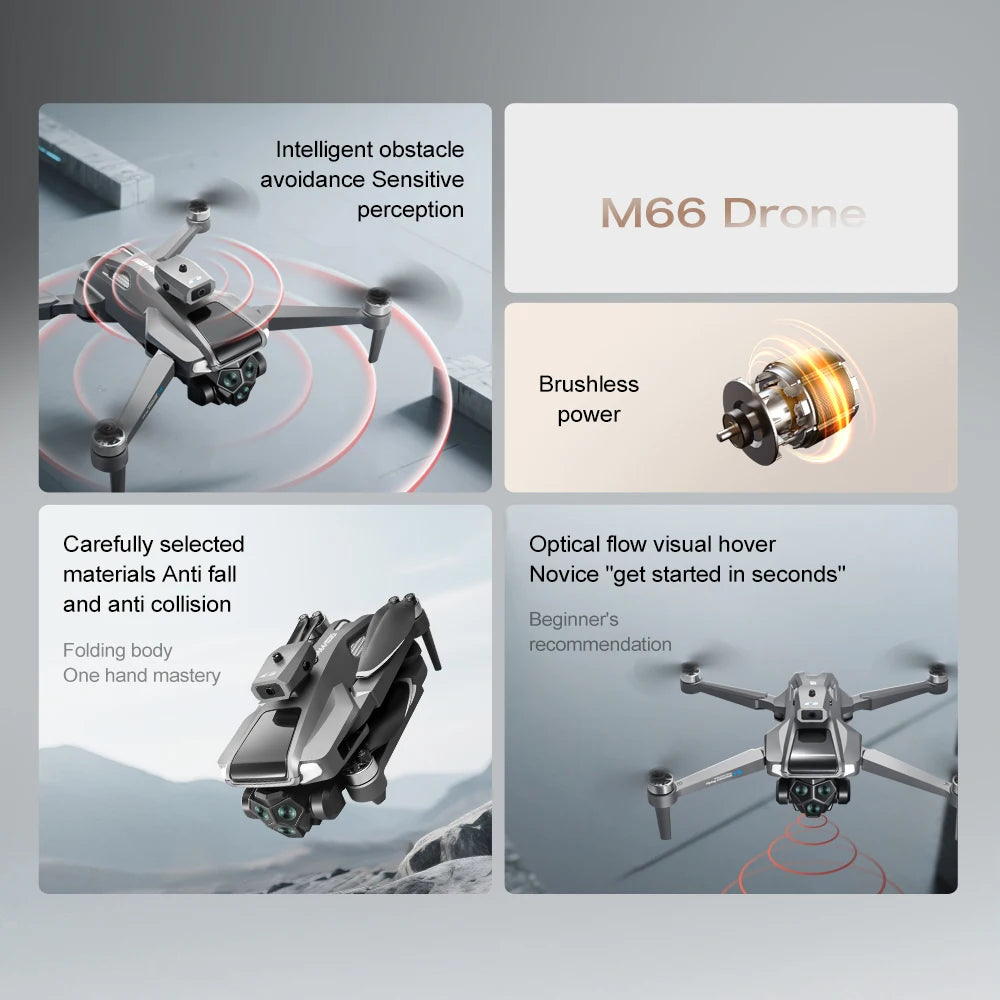 Foldable M66 RC Drone with 4.5in HD Foldable Screen,5G Smooth Image,Brushless Motor,Foldable Compact Quadcopter for Travel Aeri