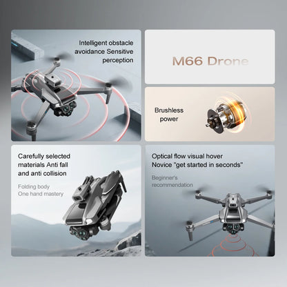 Foldable M66 RC Drone with 4.5in HD Foldable Screen,5G Smooth Image,Brushless Motor,Foldable Compact Quadcopter for Travel Aeri