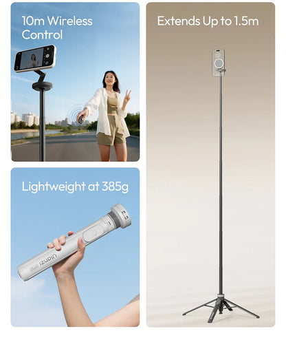 Original Ulanzi MT85 Magsafe Automatic Phone Tripod Dual Side Magnet 10m Wireless Control for Outdoor Travel Selfie Stick