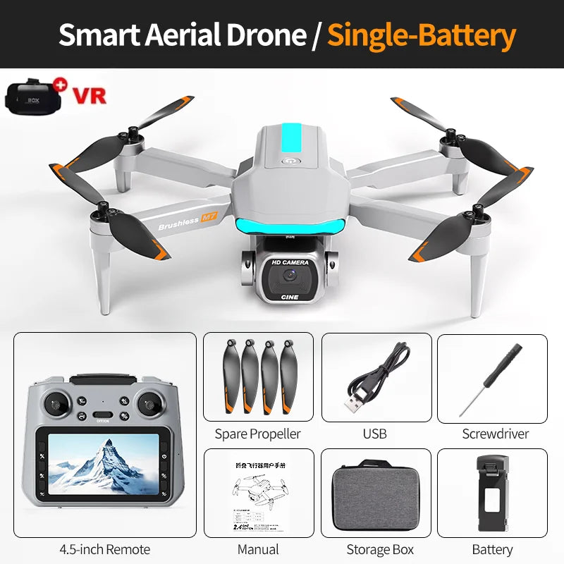 M7 Drone Brushless Motor Professional 8K HD Aerial Photography Obstacle Avoidance UAV Four-Rotor Helicopter Toys For Adults 2026
