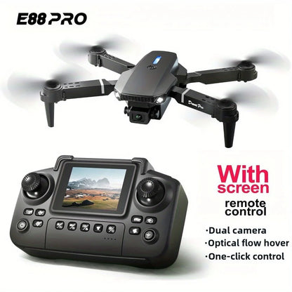 E88 Pro RC Drone WiFi FPV Height Hold Foldable Obstacle Avoidance 4K Wide-Angle HD Camera Quadrotor Helicopter Children's Toys