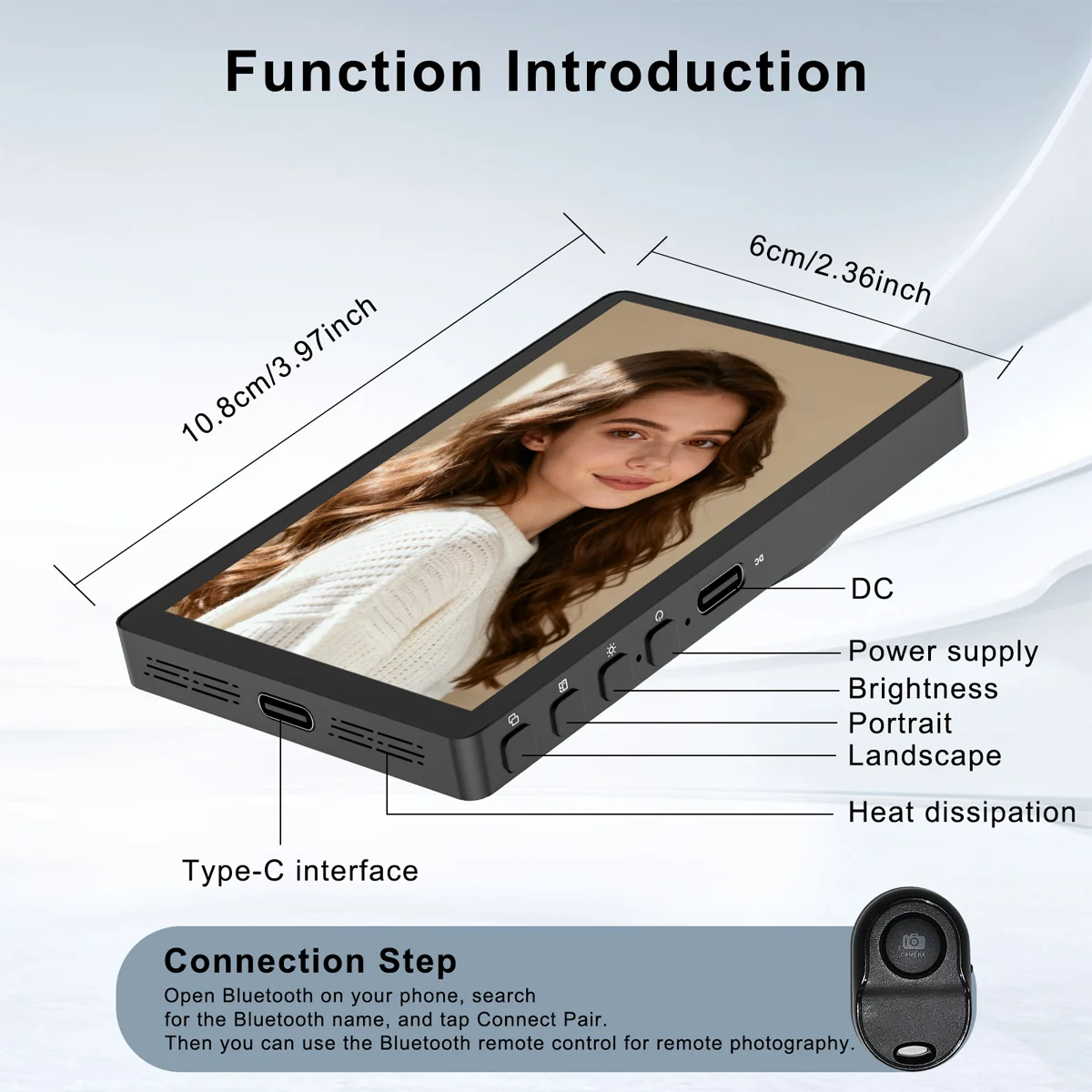 Vlog Screen Selfie Monitor, Magnetic Phone Holder Clip Mount, Using Phone Rear Camera for Selfie Vlog Live Stream