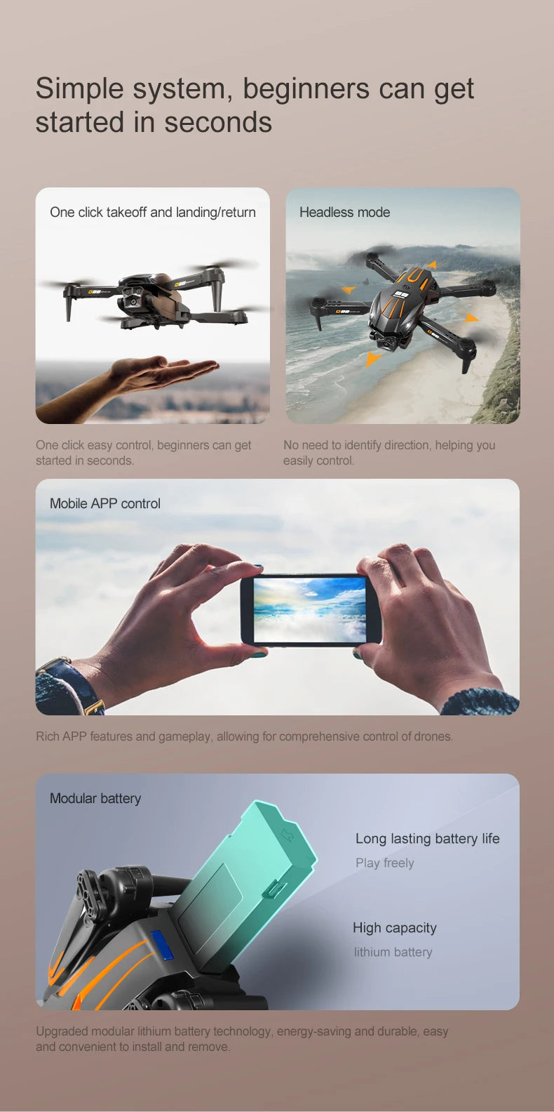 NewD88 4K RC Drone,360°Flip,Headless Mode,One Key Return,Altitude Hold,WiFi FPV,Dual Cam Switch,90°Lens Adjust,Birthday Gift Toy