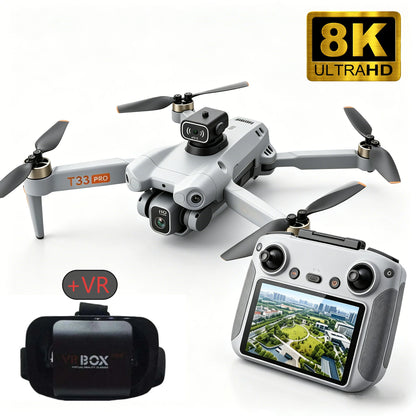 T33 New GPS Folding Drone 4,5" Screen 25 Min Battery 8K Movie Camera Optical Flow Position Aircraft Obstacle Avoidance Brushless