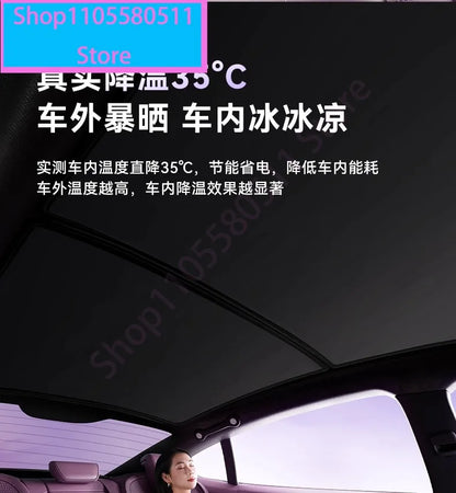 For Xiaomi YU7 SU7 2024 2025 Sunroof Sunshade Suede Anti-UV Heat Insulation Roof Glass Sun Shade Skylight Modification Accessory