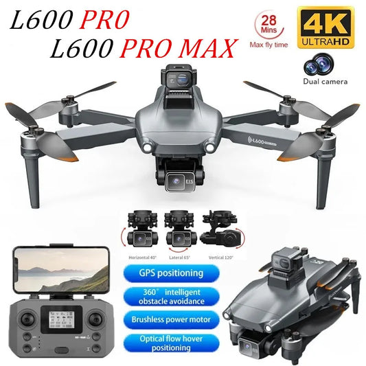 L600 PRO/L600 PRO MAX GPS Drone 4K Professional HD Camera 3-Axis Gimbal 5G FPV Brushless Optional Avoiding Obstacle Quadcopter