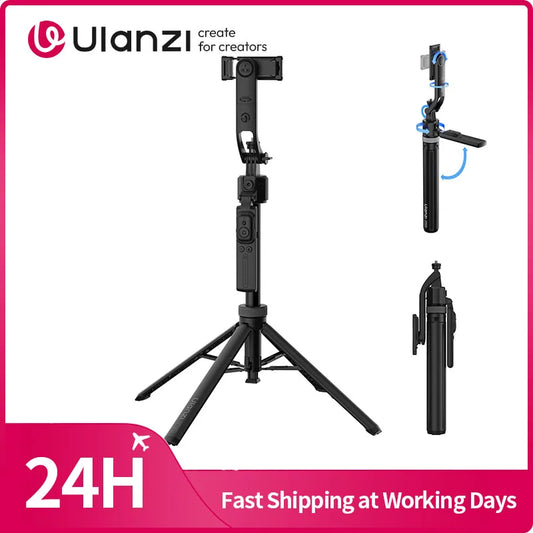 Ulanzi TT23 Auto-Tracking Selfie Stick Tripod Foaldable Selfie Tripod for Smartphone Camera for Gopro with Bluetooth for Travel