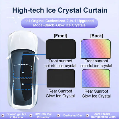 For Xiaomi SU7 MS11 2023 2024 2025 New Upgrade Ice Crystal Sunroof Sunshades Front Roof Tool Glass Pads Skyline Auto Accessories