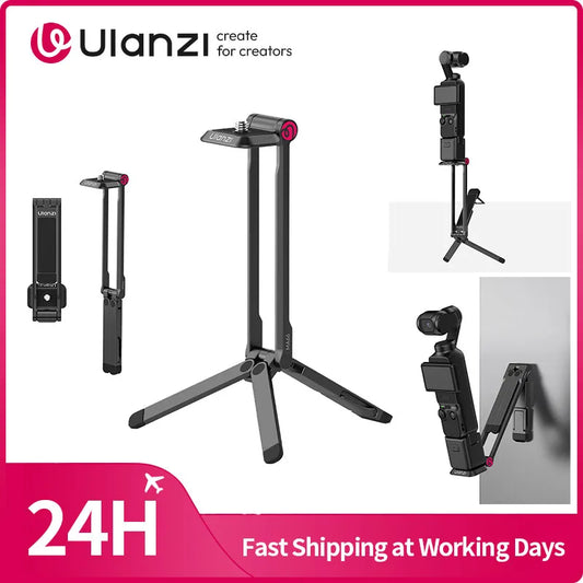 Ulanzi MA66 Magnetic Quick Release Tripod for DJI Pocket 3 Foldable Selfie Stick Handle Tripod with Hidden Hook for Travel