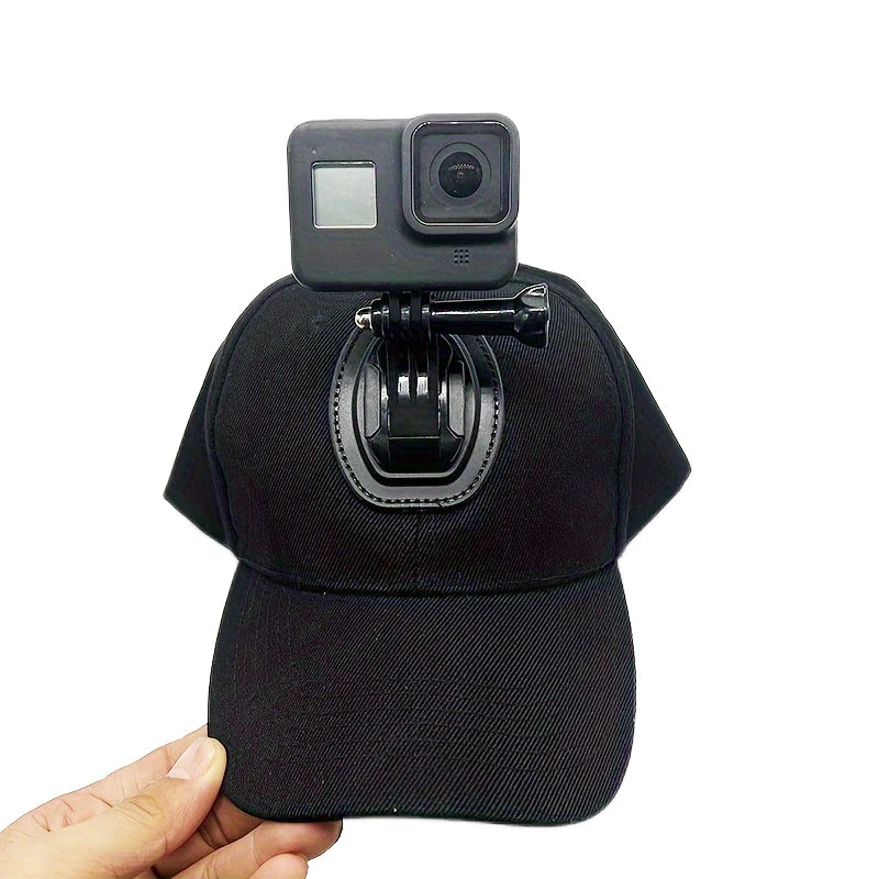 Hands-Free Baseball Cap Camera Mount First-Person View Hat for GoPro Hero 13 12 11 9 Insta360 X5 DJI OSMO Action 6 5 Vlog Hiking